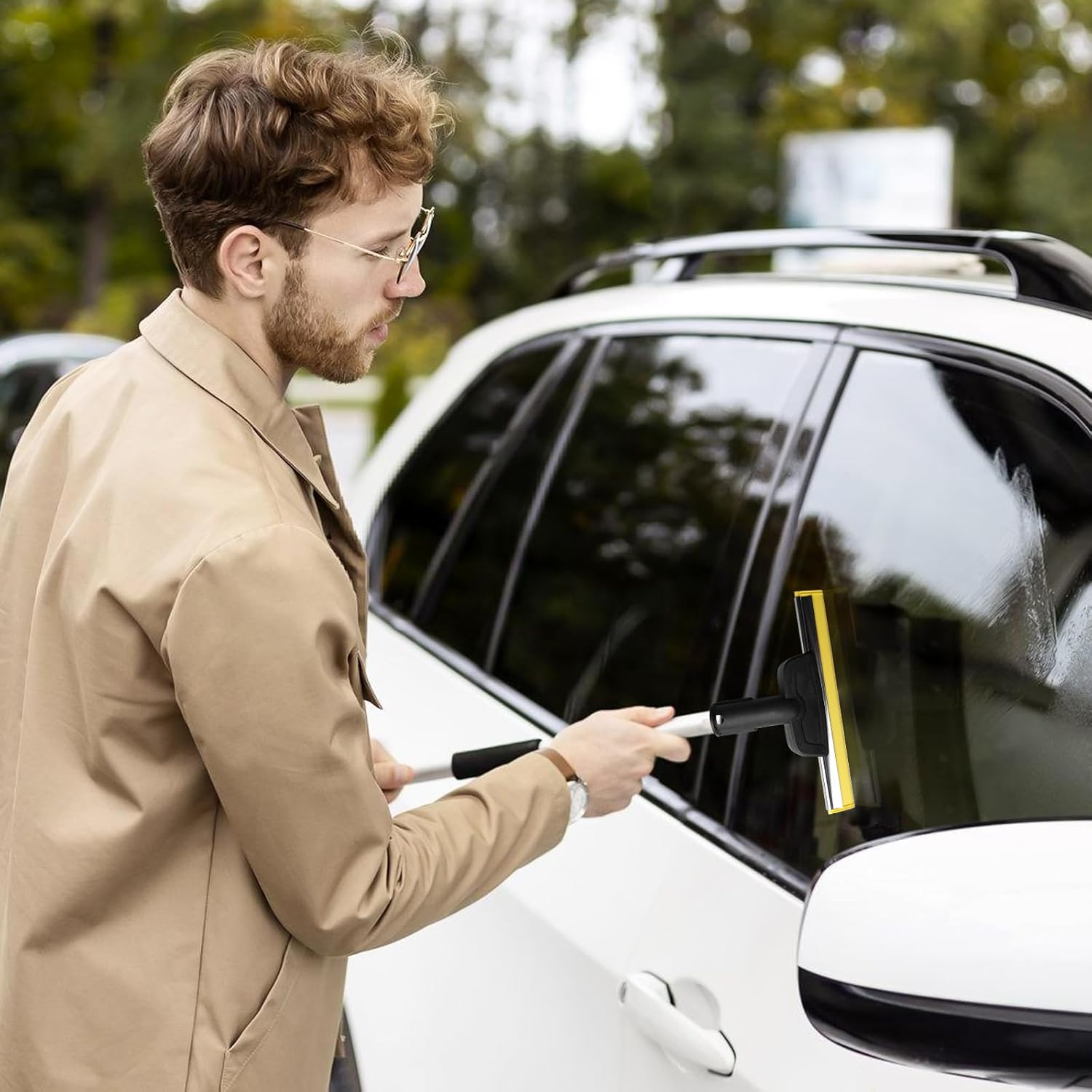 Window Nozzle for K&auml;rcher Steam Cleaner, Steam Cleaner Accessories for K&auml;rcher SC1 SC2 SC3 SC4 SC5 SC7, Window Squeegee, Streak-Free Cleaning of Mirrors, Glass, Tiles, Windows (Yellow) image number 6