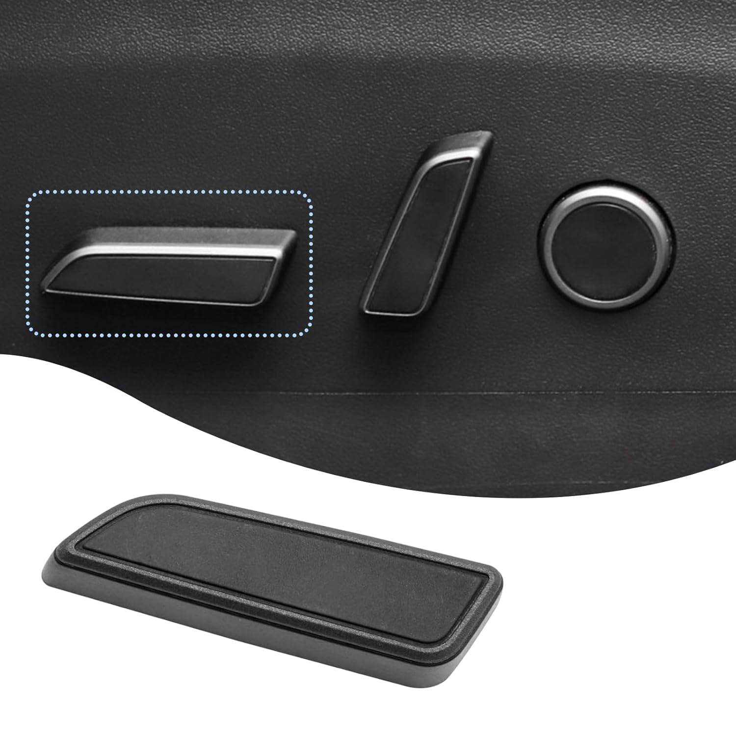 Betherioa Seat Adjustment Button Compatible with Tesla Model 3 Model Y 2021 2022 2023 2024, Driver Side Seat Cushion Forward Adjustment Button Cover Replacement, Replaces Part 1098840-00-D (Black)
