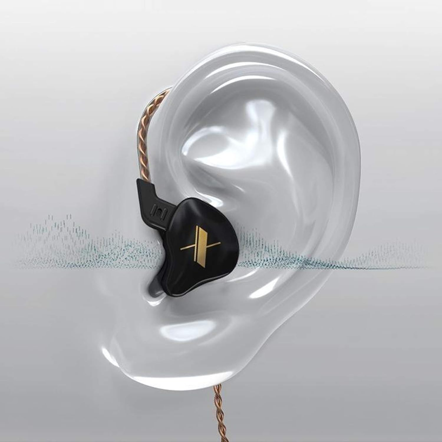 P Prettyia KZ EDX 1DD Headphone Earphones 10Mm Driver Removable 0.75Mm Cable, Black No Mic, as Show image number 6