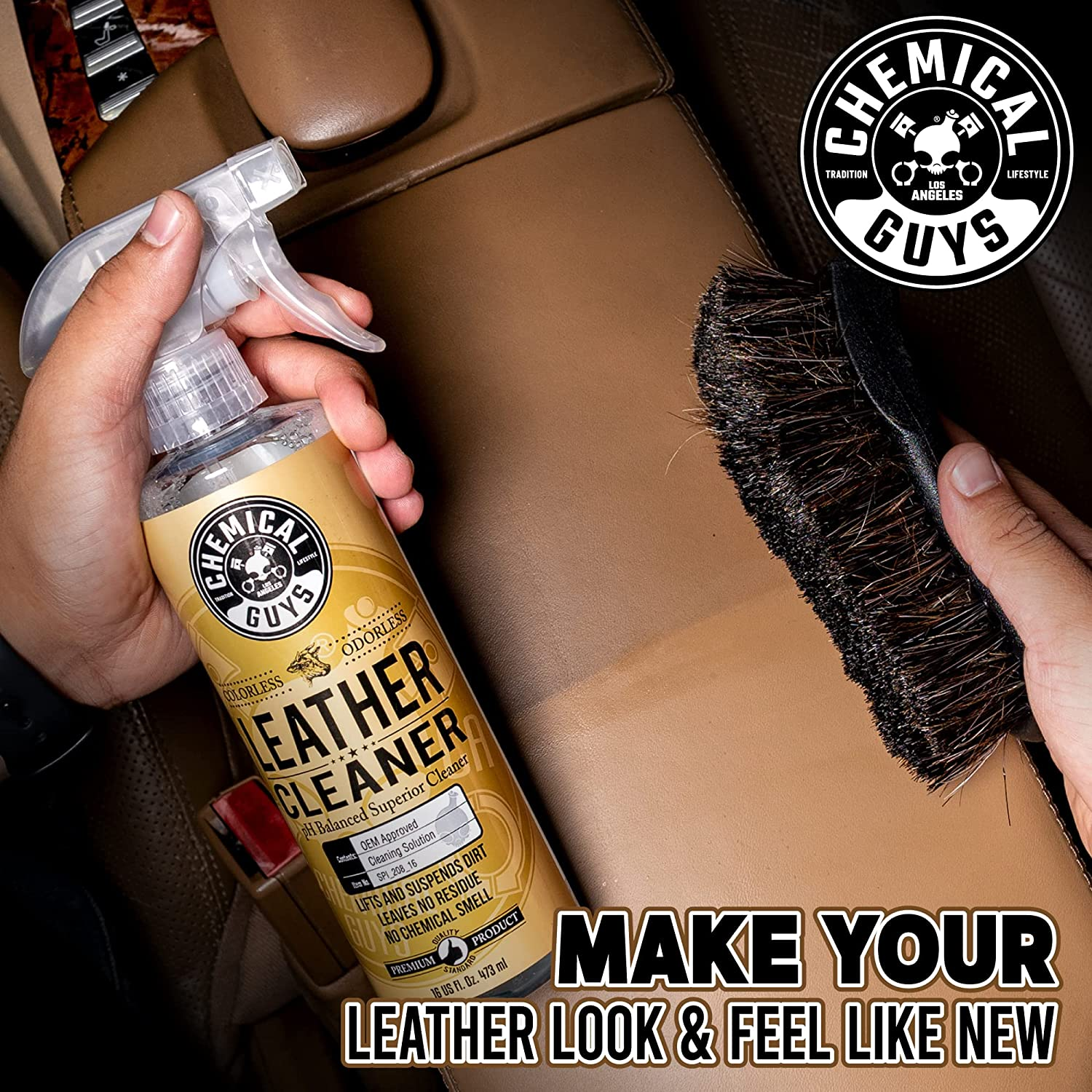 Chemical Guys SPI_208_16 Colorless and Odorless Leather Cleaner (16 Oz) image number 5