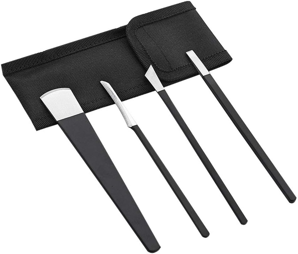 Pedicure Knife Set, 4Pcs Professional Stainless Steel Ingrown Toenail Knife Tools with Storage Bag Nail Knives Cuticle Remover for Feet Ingrown Toe Nail Correction Pedicure Tools Kit