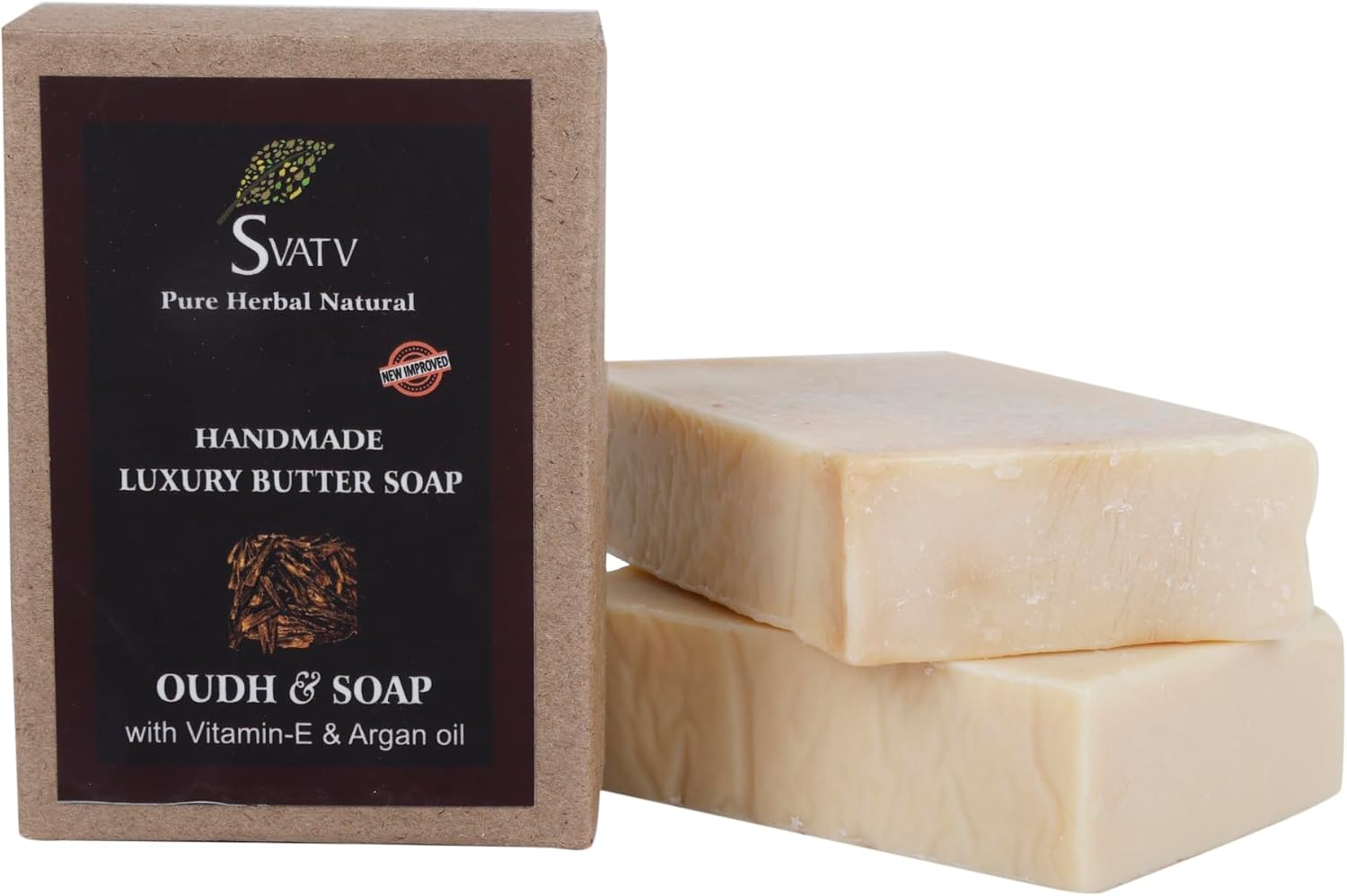 SVATV Handcrafted Savon with Oudh & Vitamin E | Soothing Herbs | Moisturized Skin - Traditional Ayurvedic Herbal Body Savon Bars for Men & Women, All Skin Types - 125G X2 Bars image number 3
