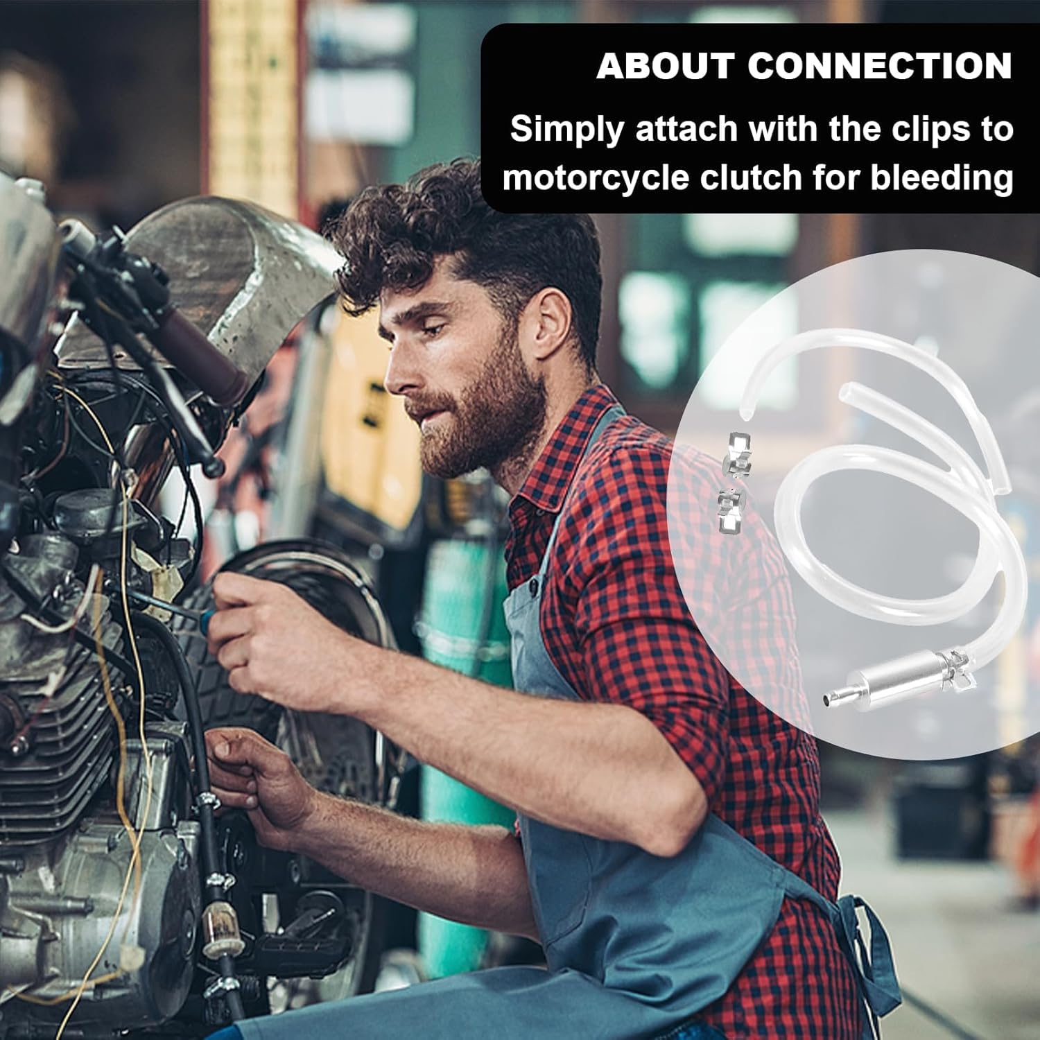 Car Brake Bleeding Kit,Reusable Motorcycle Tool Kit,Universal Brake Bleeder Clutch Bleeding Hose One Way Valve Tubebleeding Tool for Car Motorbike Motorcycle image number 2