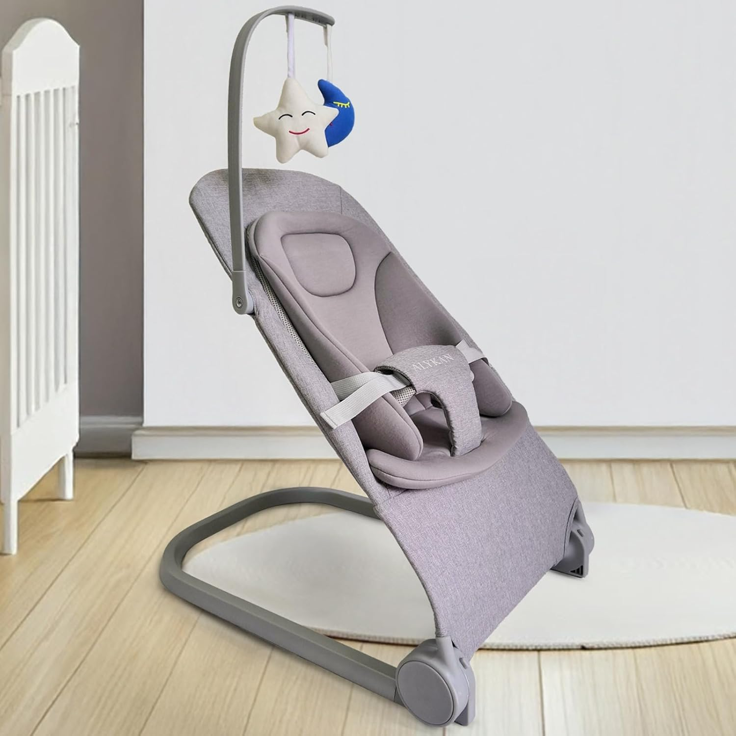 Baby Bouncer Seat for Newborns to 12 Months | Foldable & Lightweight Bouncy Chair with 3 Recline Positions | Soft Mesh Fabric | No Battery Rocker | Infant Bouncer from Birth to Toddler