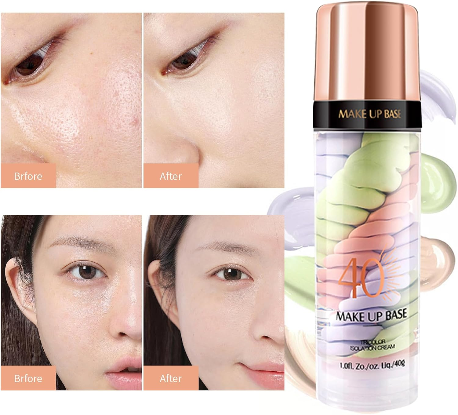 TBTFW 3 in 1 Primer for Face before Makeup, ​​One Step Color Corrector, Oil Control​​ Waterproof & Sweat-Proof​​, Suitable for All Skin Types image number 4