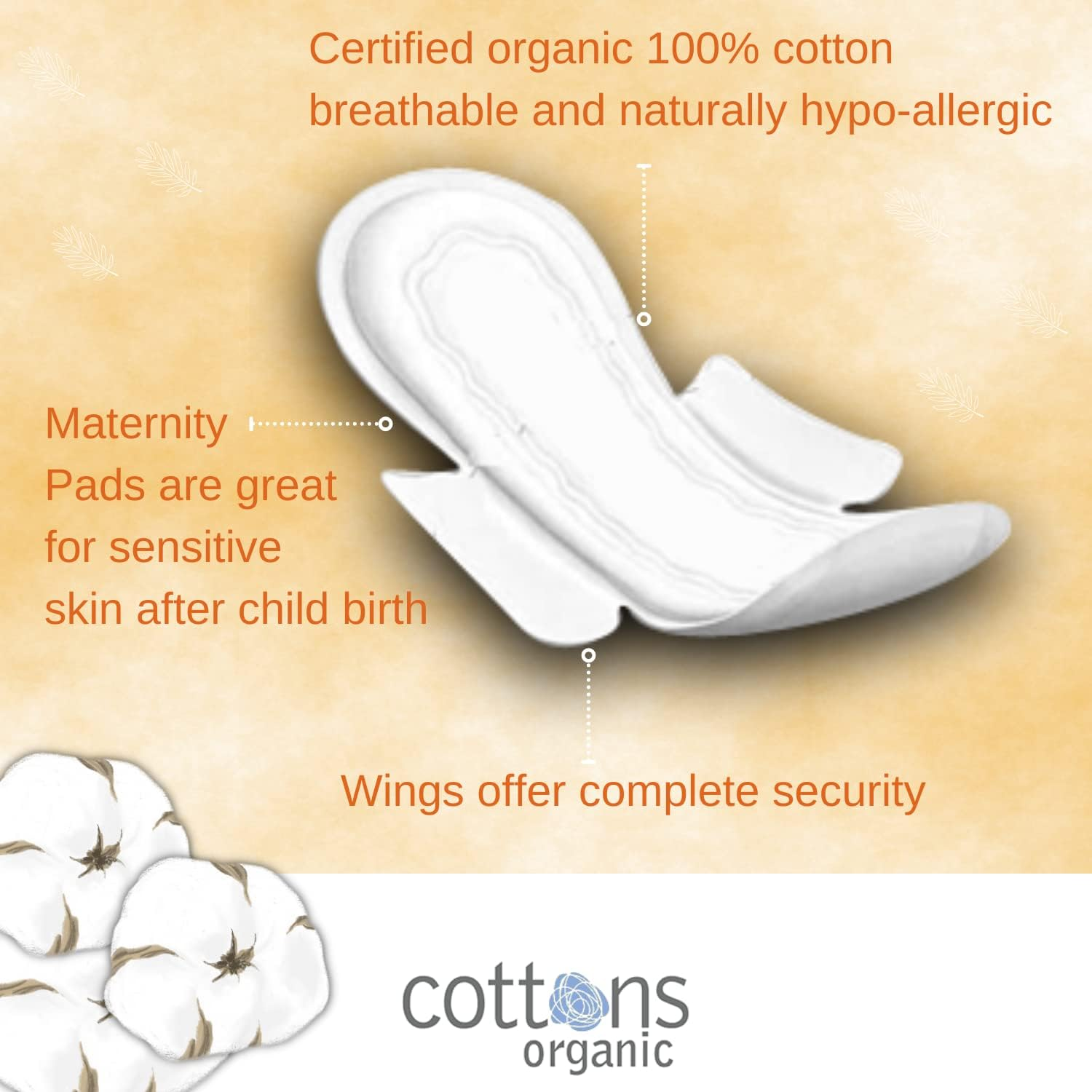 Cottons Maternity Cotton Pads W/Wings 10'S image number 3