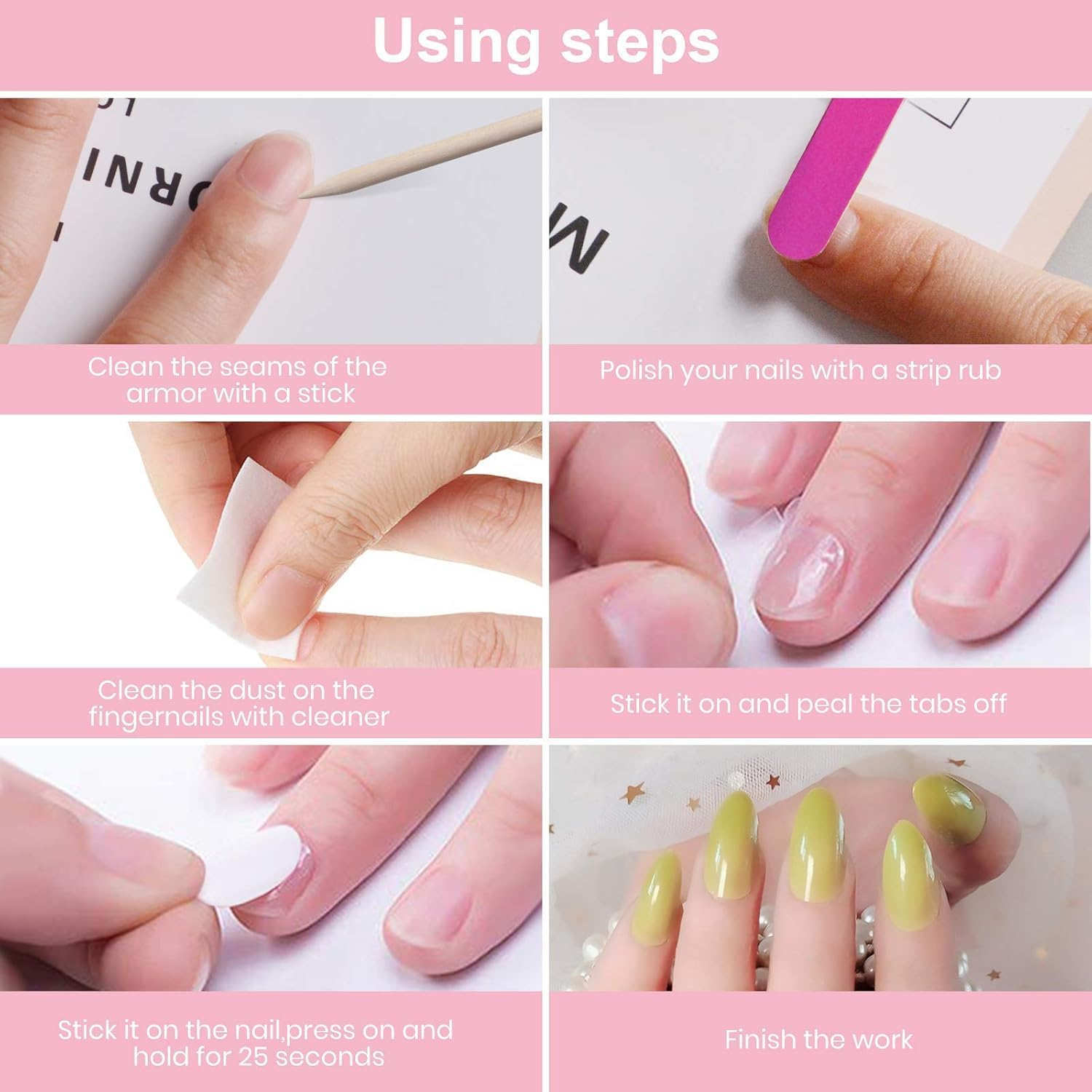 720PCS Short Glossy Stiletto Fake Nails, EBANKU 30 Colors Full Cover False Nails Almond Acrylic Artificial Nail with Nail File for Woman Nail Art DIY Decoration at Home Salon(Glues Not Included) image number 2
