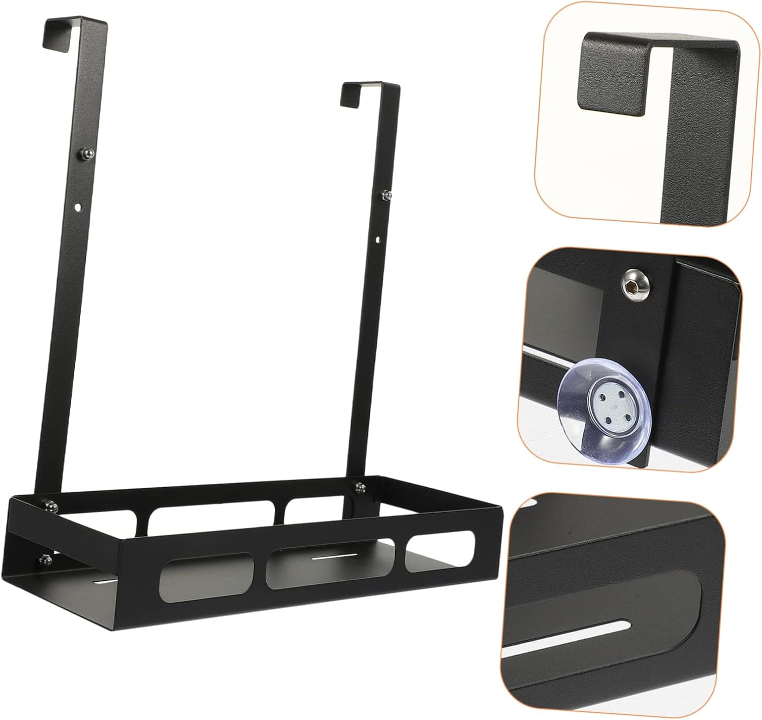 Beatifufu Sturdy Iron Shower Storage Rack over Door Basket for Home Supplies Easy Hanging Storage image number 2