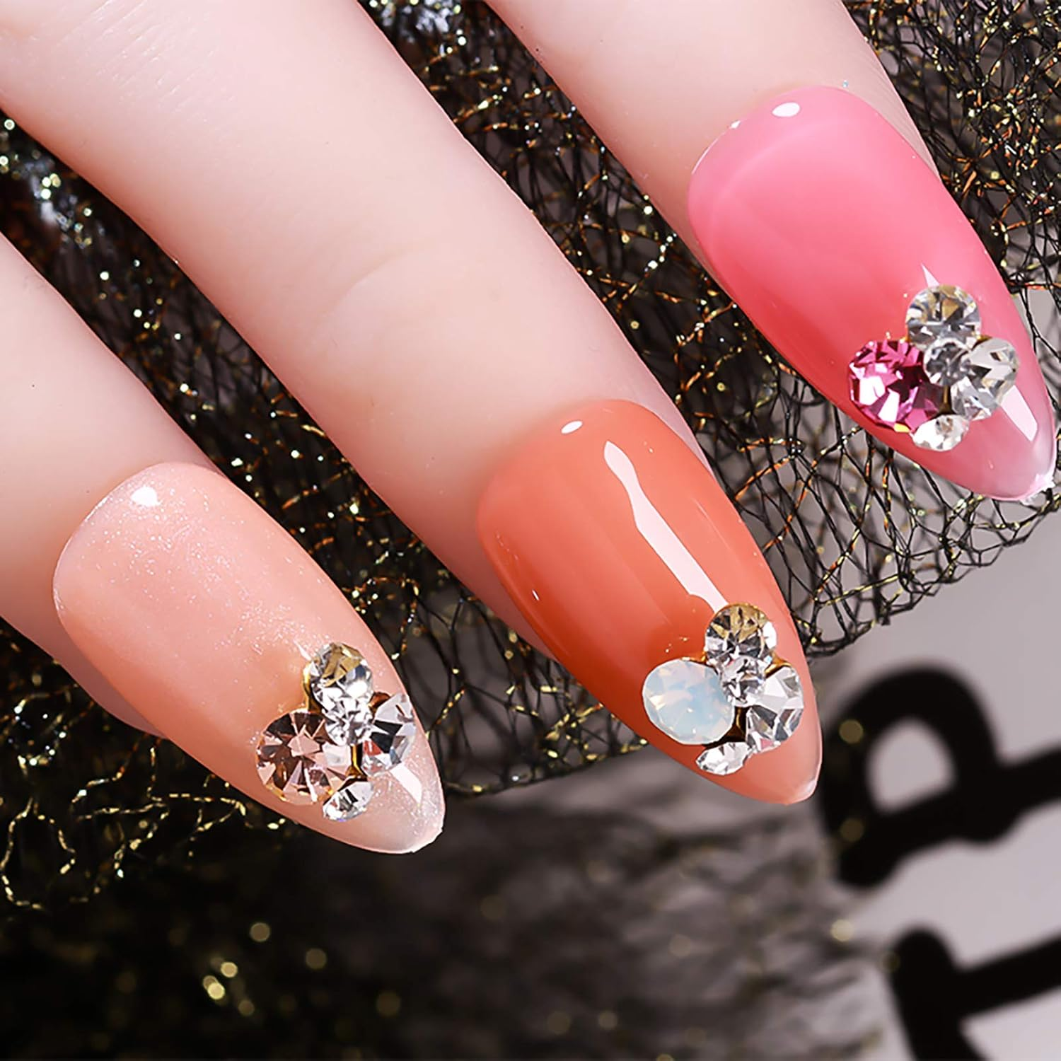 4 Grains Nail Art Rhinestone Alloy Rhinestone DIY Three-Dimensional Crimson Nail Decoration Super Flash