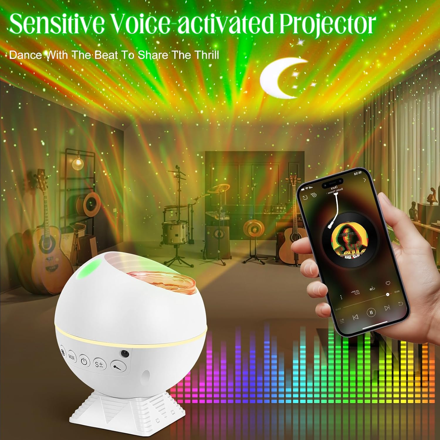 Galaxy Star Projector with 162 Lighting Modes & Remote Control - Aurora Nebula Night Light for Bedroom, 360 Degree Magnetic Base, Kids Adults Home Theater Game Room Decor image number 4