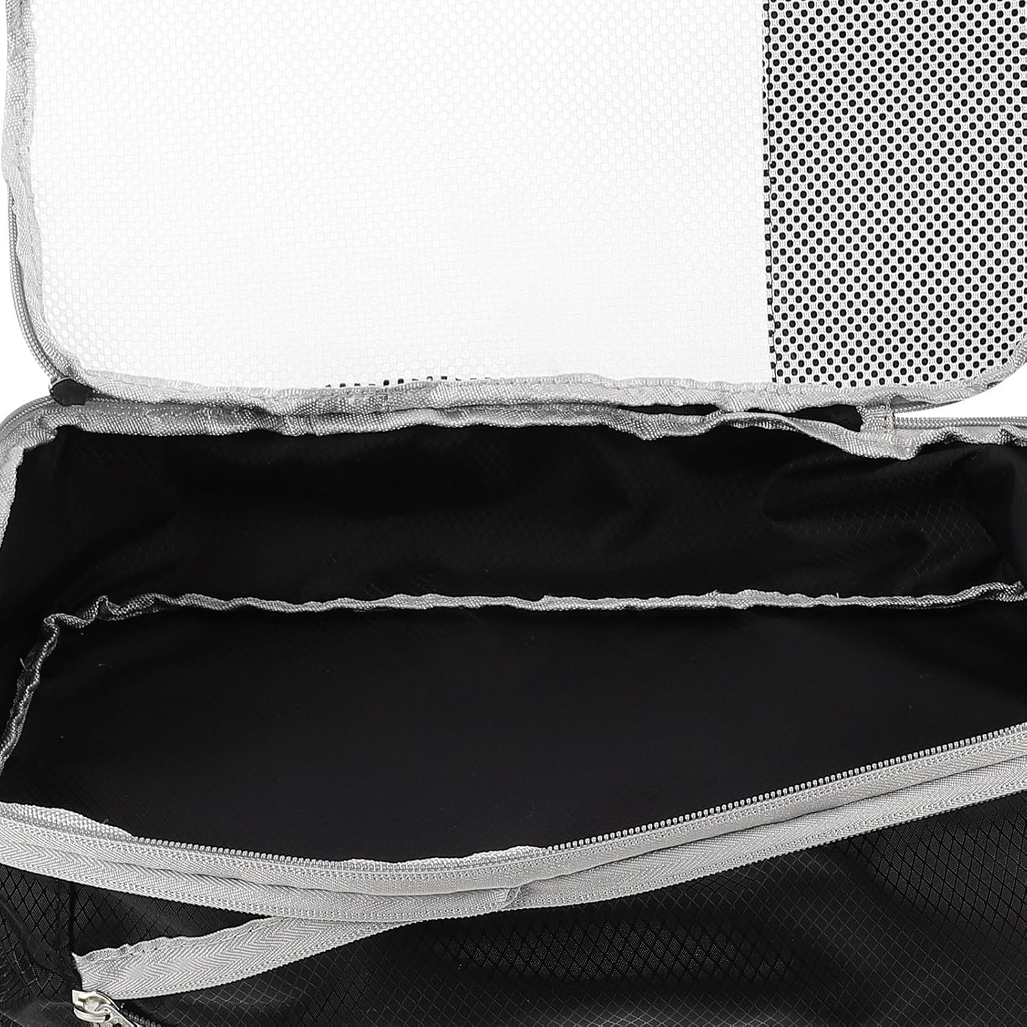 TEHAUX 4Pcs Travel Compression Packing Cubes Set with Mesh Panel, Black Lightweight Suitcase Organizer Bags for Clothes Storage and Luggage Packing image number 6