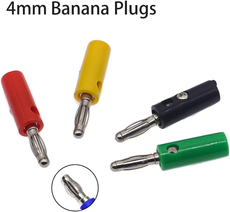 5 Colors Alligator Clips Test Clamp Full Shroud Insulatedwith 4Mm Banana Plugs Automotive Car Battery Alligator Clips Electrical Test Clips for Multimeter Test Leads, Pure Copper and PVC Material image number 2