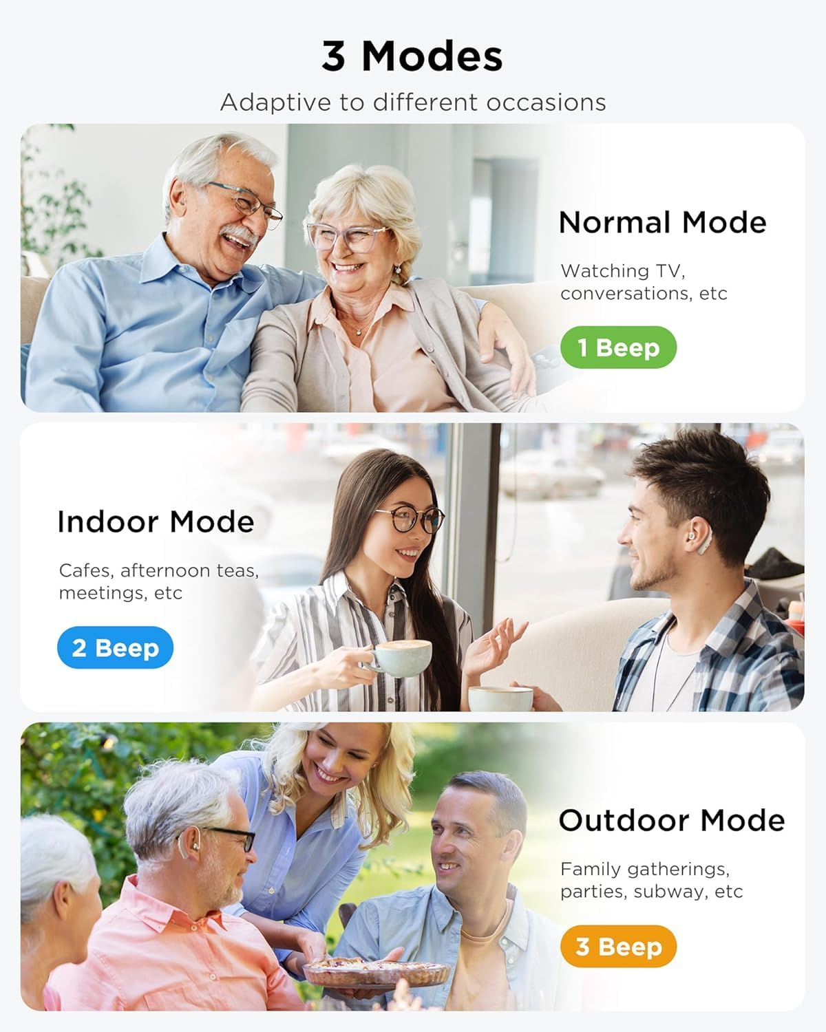 Hearing Aids for Seniors Rechargeable with Noise Canceling, Hearing Amplifier for Adults, Sound Amplifier for Hearing Loss - in Ear - with Volume Control (Black) image number 3