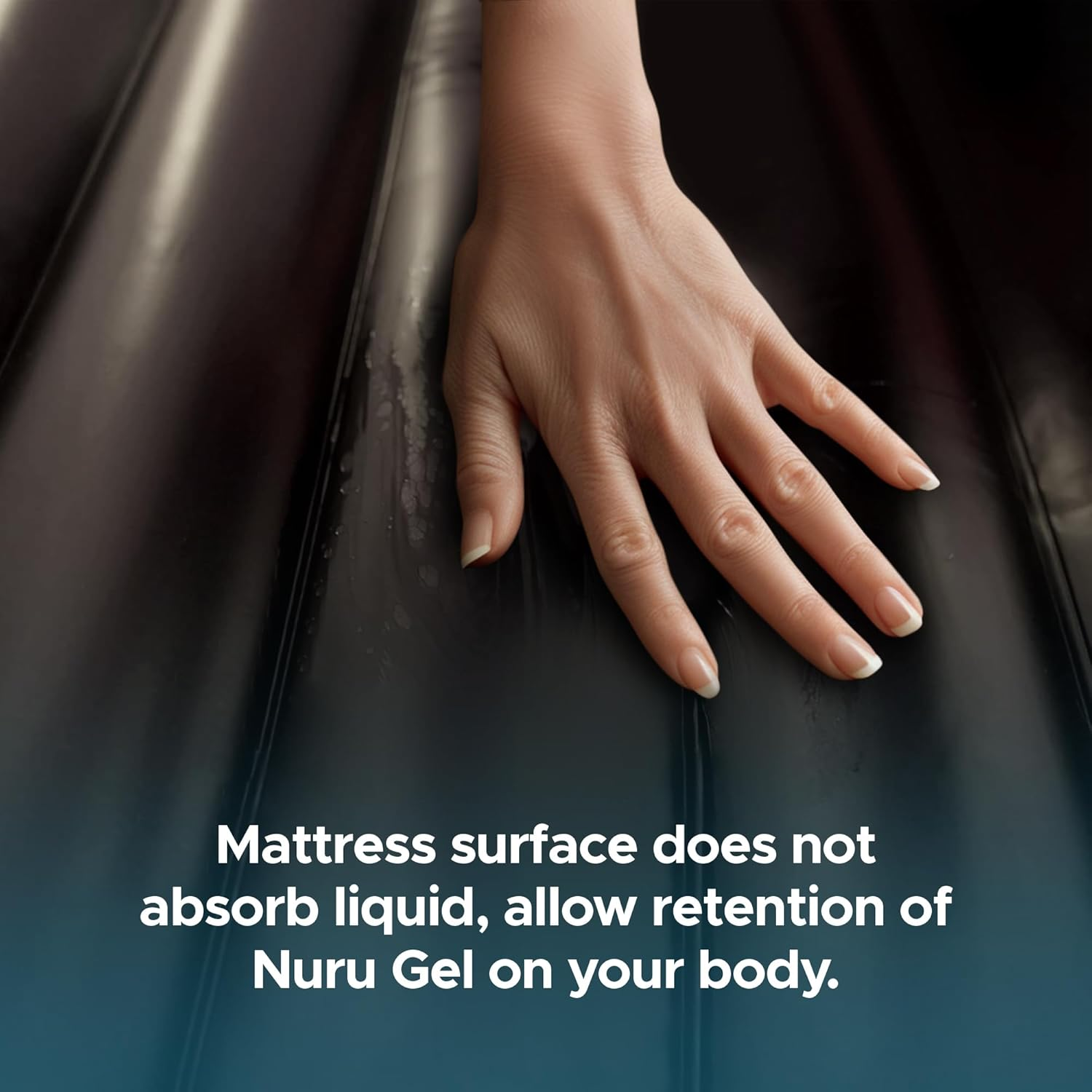 Inflatable Nuru Massage Air Mattress | Black Durable PVC Waterproof | 223Cm X 122Cm X 15Cm | Protection against Oil, Water-Based, and Silicone-Based Products image number 1