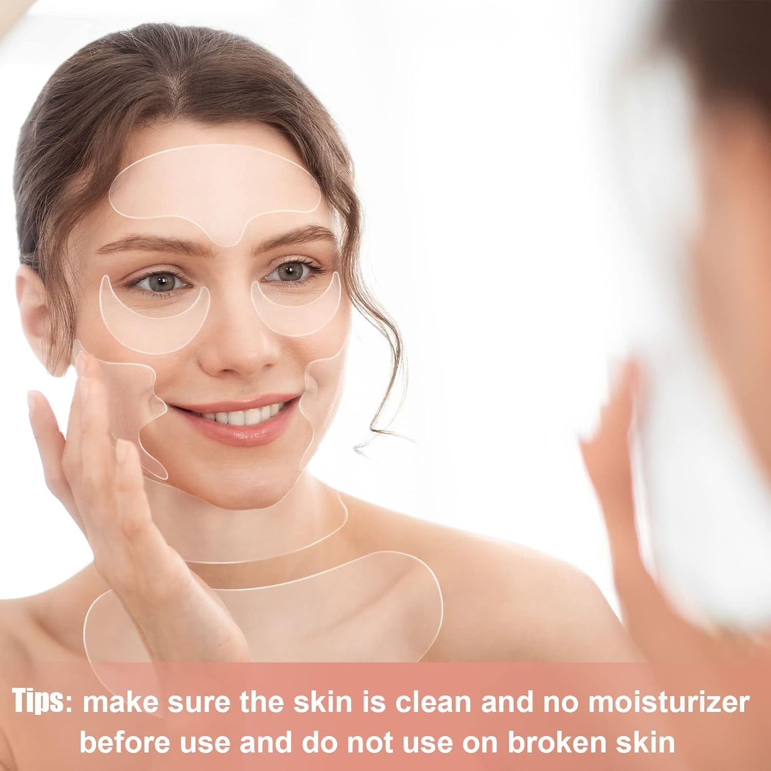 Patelai 22 Pcs Reusable Face and Forehead Wrinkles Patches Overnight Silicone Chest Neck Wrinkle Patches Pad Eyelid Lifter Strips for Face Forehead Neck Decollete Cheek Eye Pads Beauty image number 2