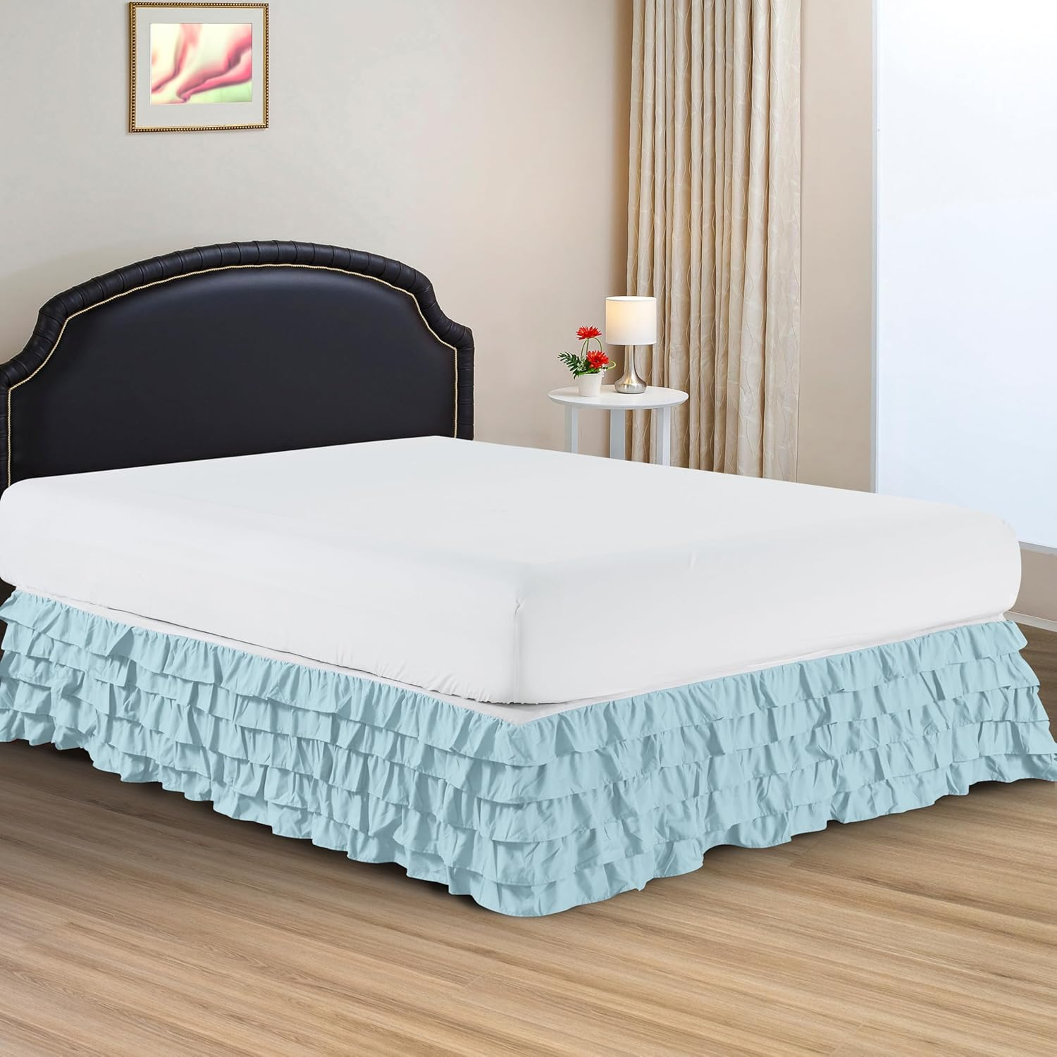 Elegant Comfort Luxurious Premium Quality 1500 Premier Wrinkle and Fade Resistant Hotel Quality Microfiber Multi-Ruffle Bed Skirt - 13Inch Drop, Twin, White