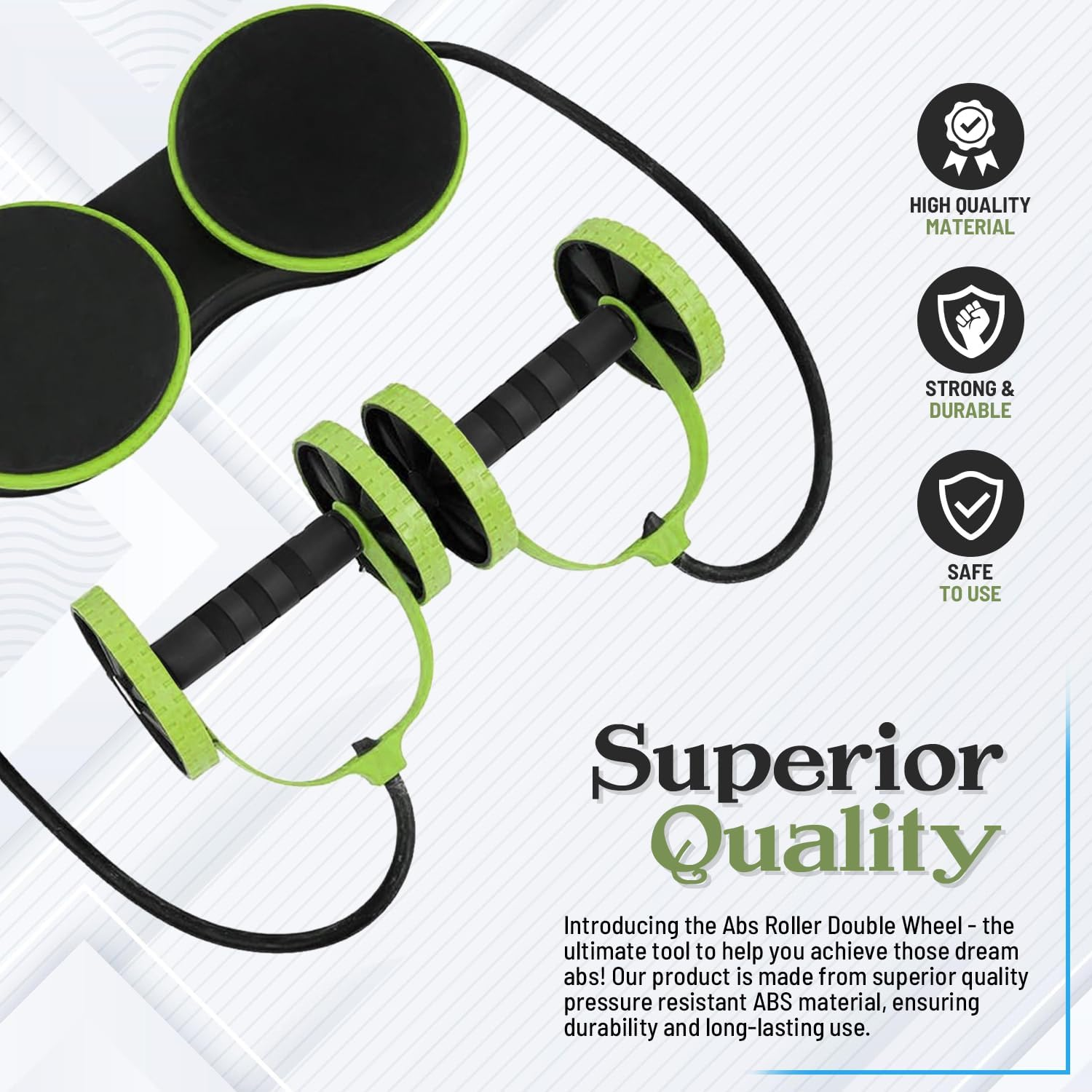 Ultimate 360&deg; Ab Roller Wheel - Total Core Workout, Sculpt & Strengthen Abs, Waist, Arms, Shoulders & Legs - Durable & Safe - Ideal for Home Gym - Blue image number 2