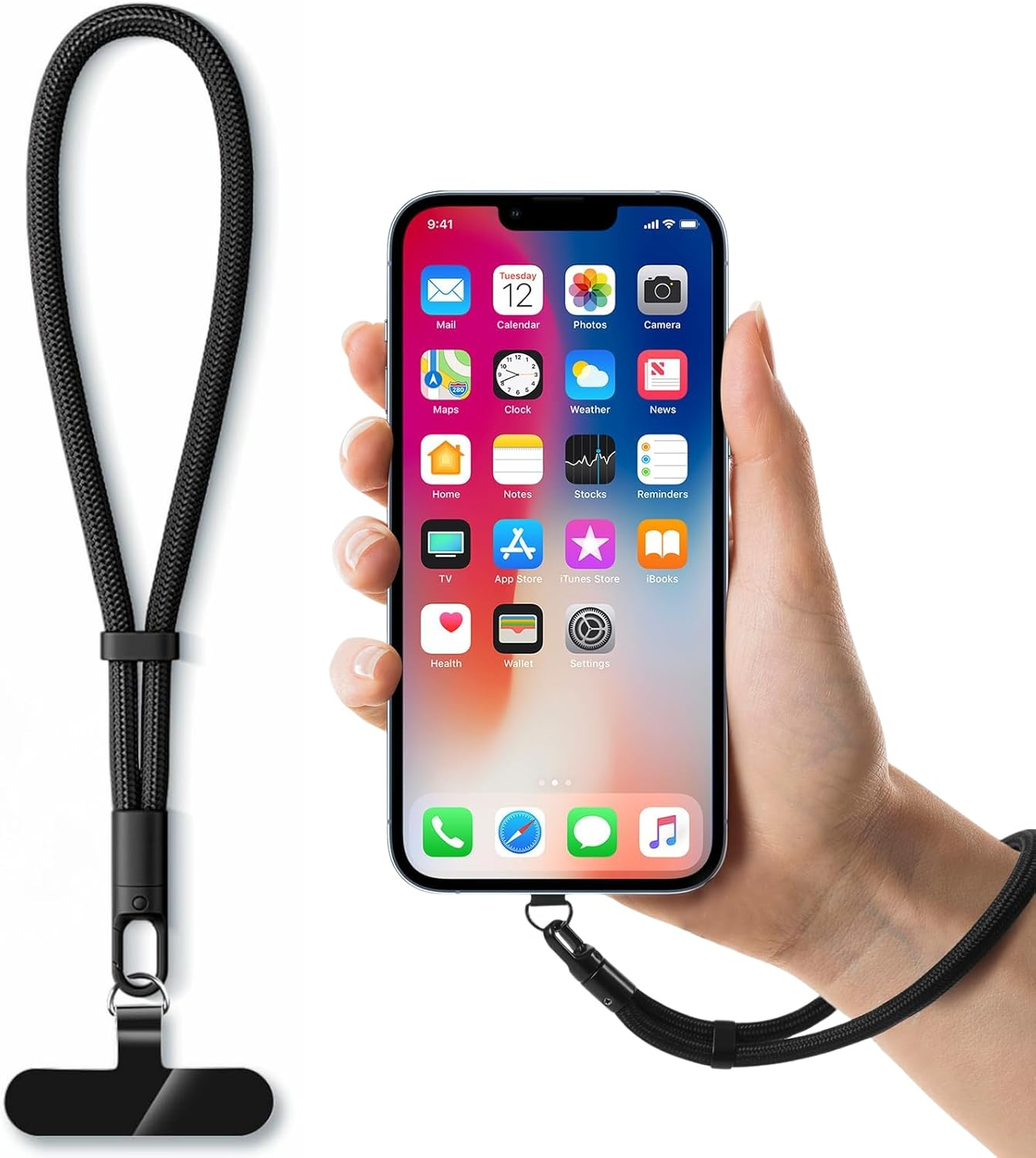 Phone Lanyard, 1 Pack Adjustable Cell Phone Lanyard Strap, Hand Wrist Strap with Tether Tabs for Smartphones