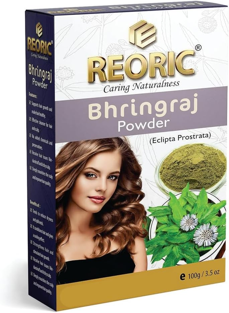 Reoric Amla Powder and Bhringraj Powder |Amla Powder |Indian Gooseberry Powder |Bhringraj Powder for Hair Growth |Eclipta Alba |Natural Hair Powder(200G, Pack of 2) image number 1