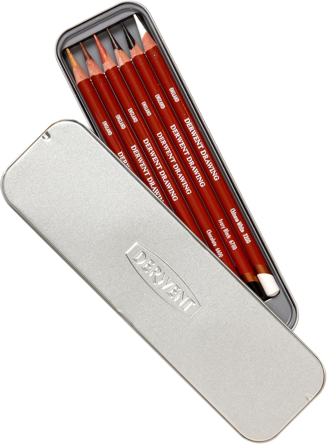 Derwent Drawing Pencil Tin Case 6-Pieces Set image number 4