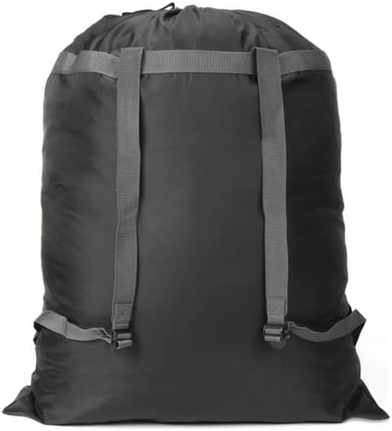Travel Laundry Bag with Drawstring Closure, 60 X 92Cm Heavy Duty Laundry Bag Dirty Clothes Drawstring Bag with Water-Resistant Fabric for Home,Students,Travel, Holiday(Black)