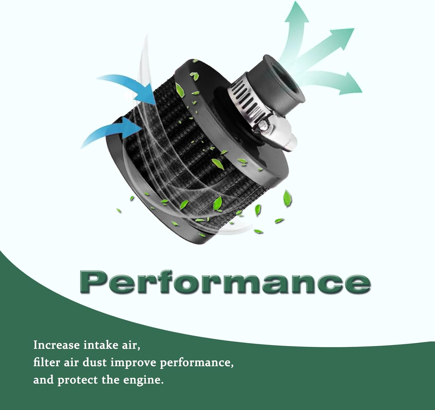 2Pcs Air Filter Breather, 12Mm Turbo Air Intake Vent Filter Cleaner for Car and Motorcycle image number 1