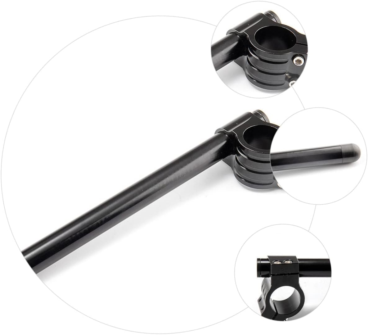 Mikinona Motorcycle Aluminum Handlebar Motorcycle Handle Bar 1 Pair Cnc Machined Universal Fit for Street Cafe Racer Custom Riding Experience Motorbike Upgraded Accessories image number 2