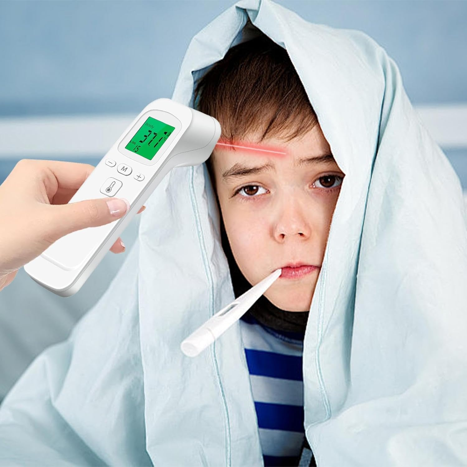 Human Infrared Temperature Gauge - No Touch Temperature Gauge,Forehead Temperature Gauge, Digital Temperature Gauge for Adults and Kids, Fever Check Temperature Gauge image number 6