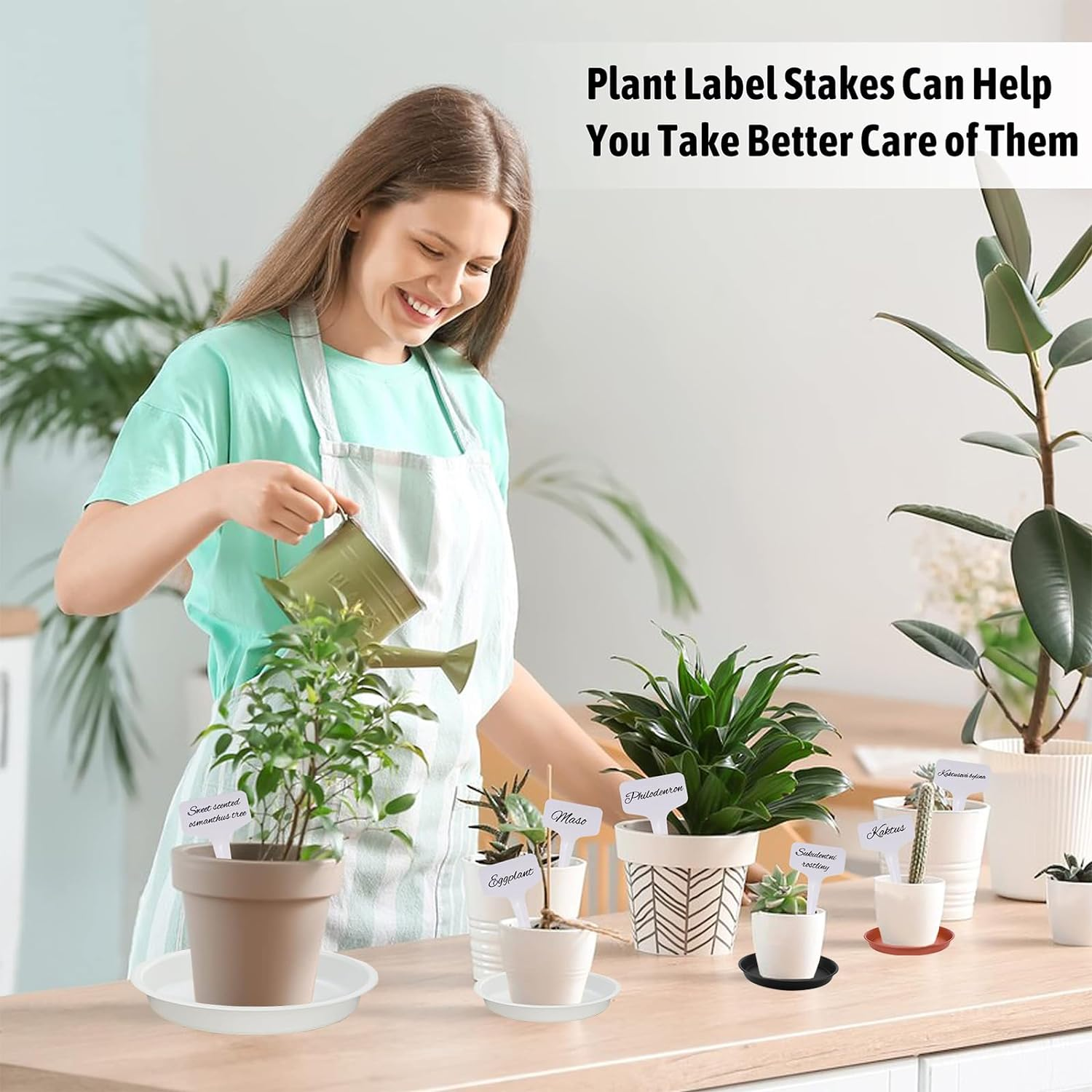 18 Pack Plant Saucers,Flower Pots Urable Thicker Plastic Plant Trays for Indoors and Outdoor, Plastic Plant Pots Plant Saucer Drip Trays (15CM/ 20CM/25CM, Black,White,Brown)