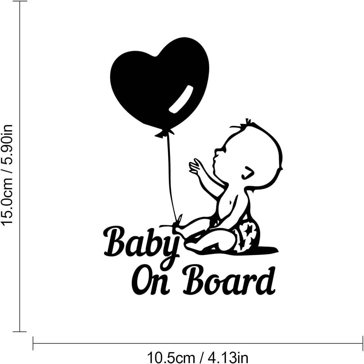 Vesvory 2Pcs Balloon Baby in the Car Stickers, Funny Baby on Board Sticker Baby Safety Sign Die Cut Vinyl Stickers Cute Baby Window Bumpers Car Sticker (Rainbow Blue) image number 4