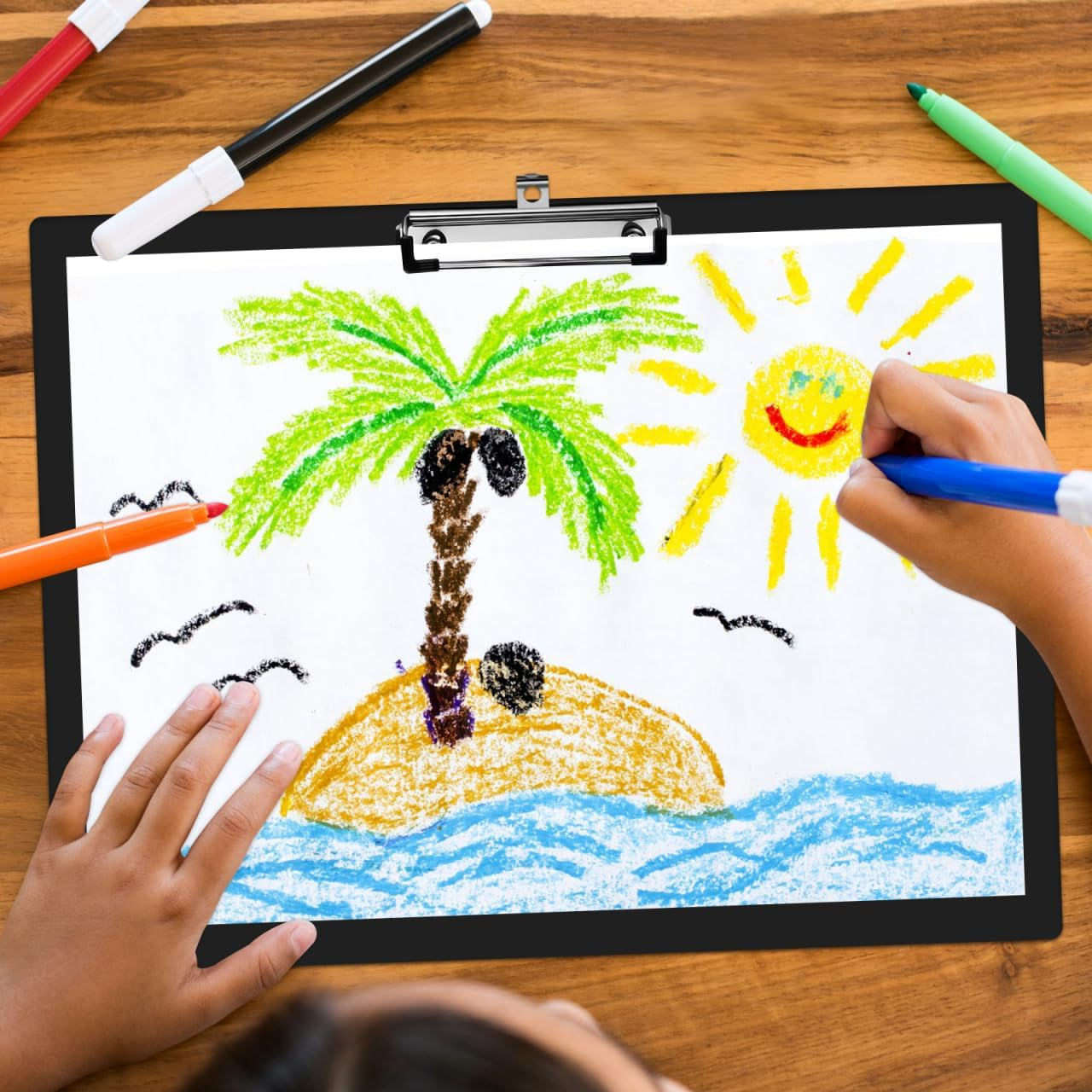 Gadpiparty Horizontal Clipboard Drawing Pad Clipboard Writing Pad Hanging File Folders Clip Board Metal A3 Water Proof A3 Clipboard image number 4