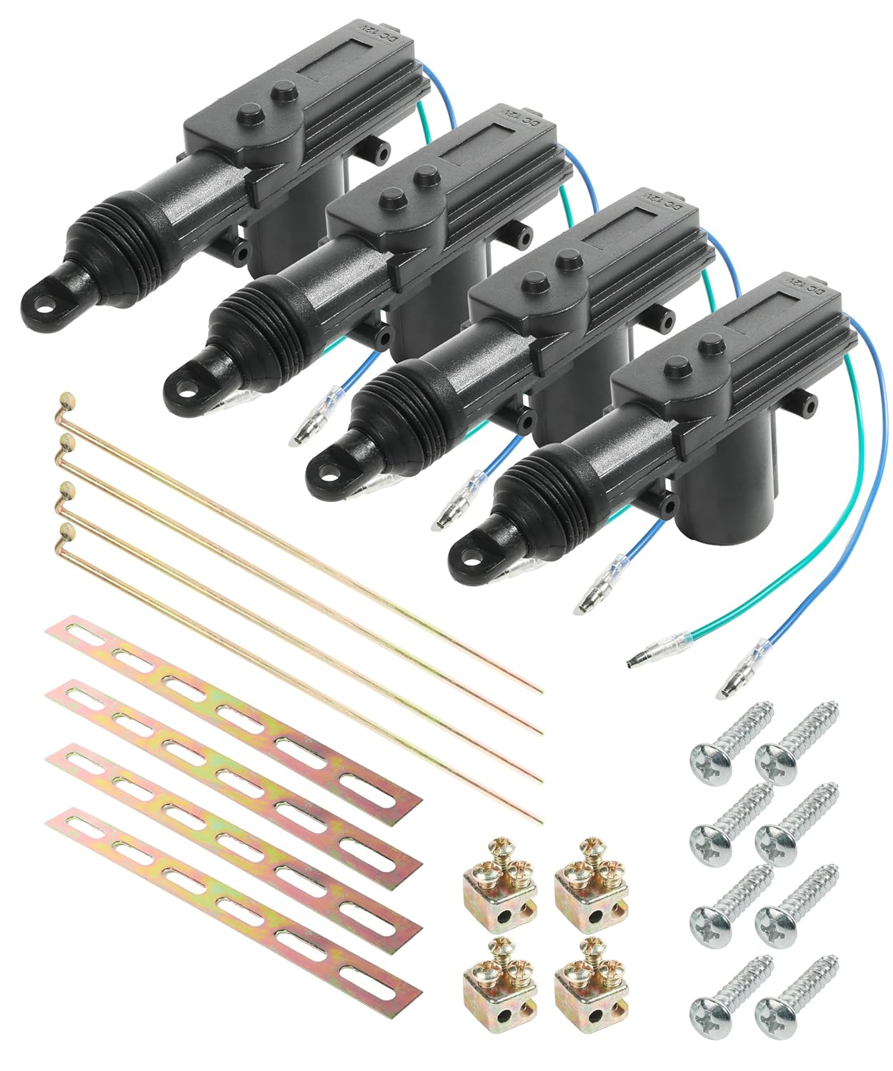 RACOONA 4 Pack Door Lock Actuator,Universal Car Keyless Entry System Kit,Car Accessories Universal Heavy Duty High Power Door Lock Actuator,Power Central Locking System,Works with Most Vehicles