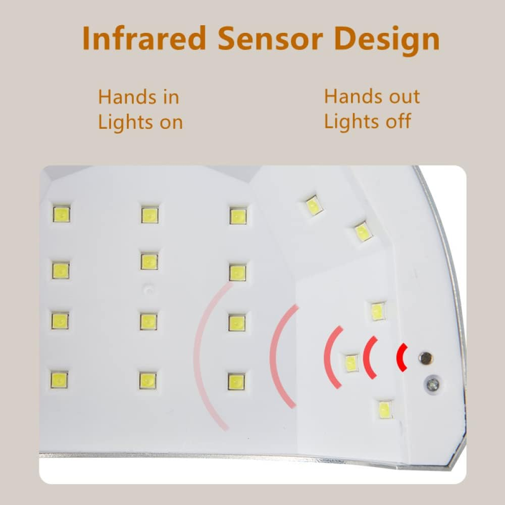 Nail Dryer Nail Lamp Nail Dryer Gel Nail Polish Uv Led Light with 4 Timers Professional Detachable Tray Nail Art Tools Accessories Nail Lamp image number 5