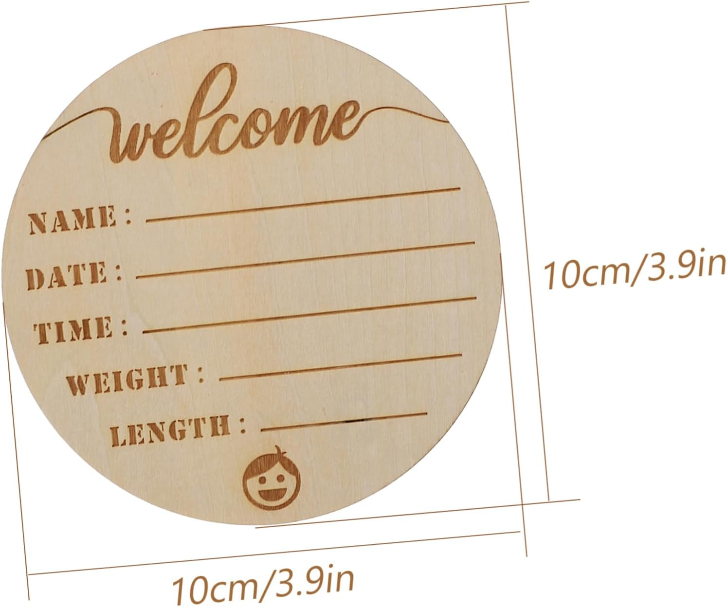 HANABASS 6Pcs Wooden Name Signs Milestone Cards for Newborn Photography Safe Durable Announcement Props for Boys Monthly Growth Documentations image number 1