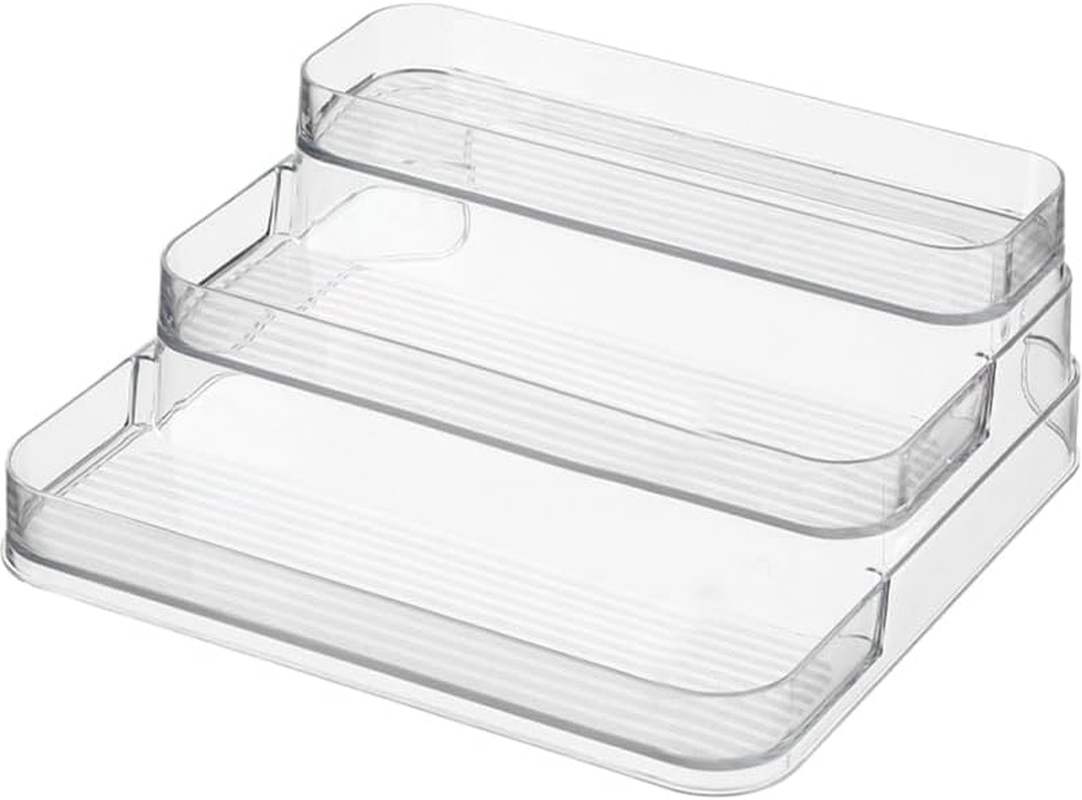 Ipetboom Multi Transparent Kitchen Storage Rack Tiered Spice Organizer Shelf for Condiment Jars Space Saving Home and Bathroom Sundries Holder Practical Display Stand for Household Items