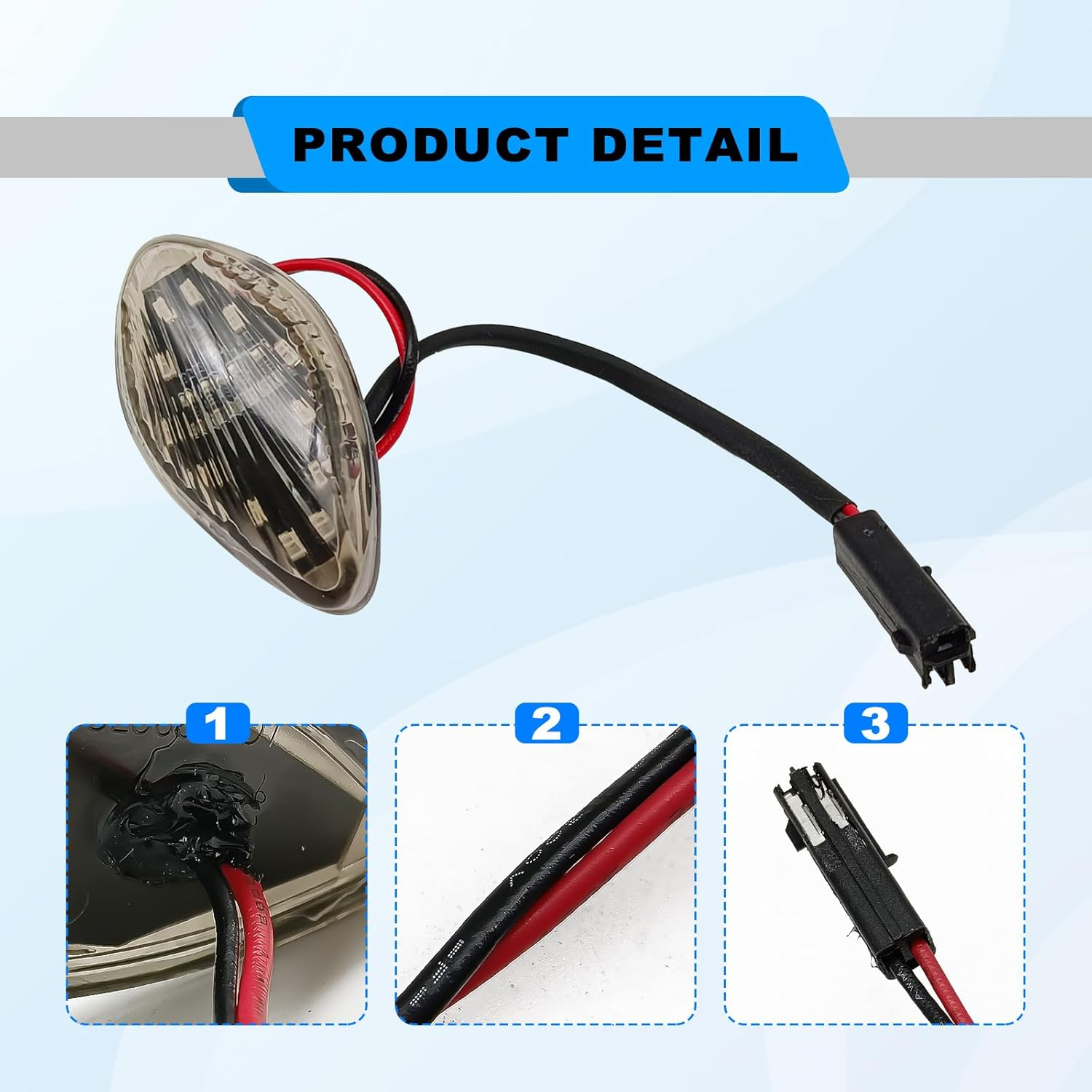 Motorcycle LED Front Flush Mount Turn Signal Light, Brake Blinker Indicator for Honda Grom 2014-2018 Flush LED Turn Signals Light (Pack of 2) image number 4