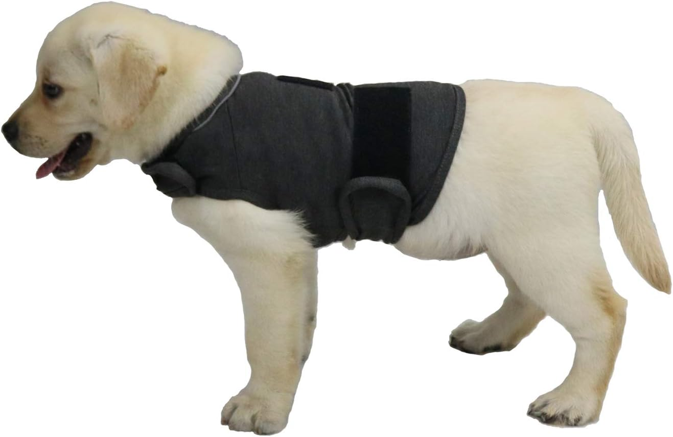 Breathable Dog Shirt for Thunderstorm, Dog Anxiety Vest Jacket Warp,Puppy Calming Coat Anxiety Relief (M, Grey)