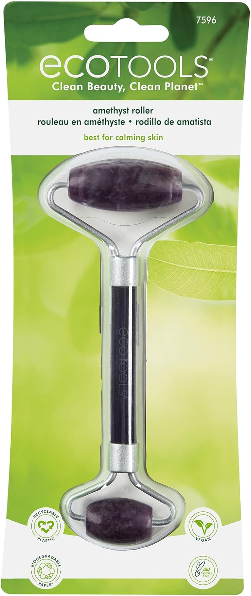 Eco Tools Amethyst Face + Eye Roller, Massage Tool Facial Set, 100% Skincare Essential image number 6