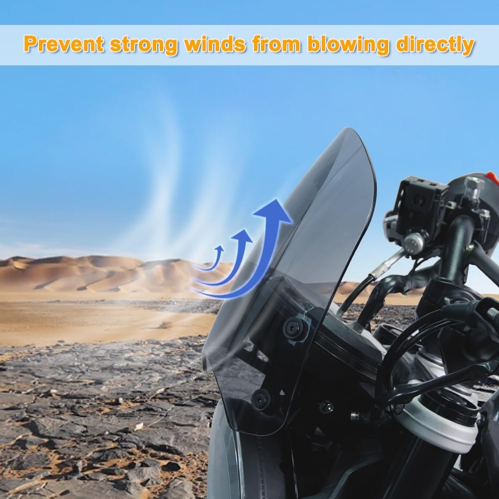 Motorcycle Windshield Windscreen Fit for Husqvarna Vitpilen/Svartpilen 401 2017-2023 Motorcycle Windscreen with Bracket (Gray) image number 6