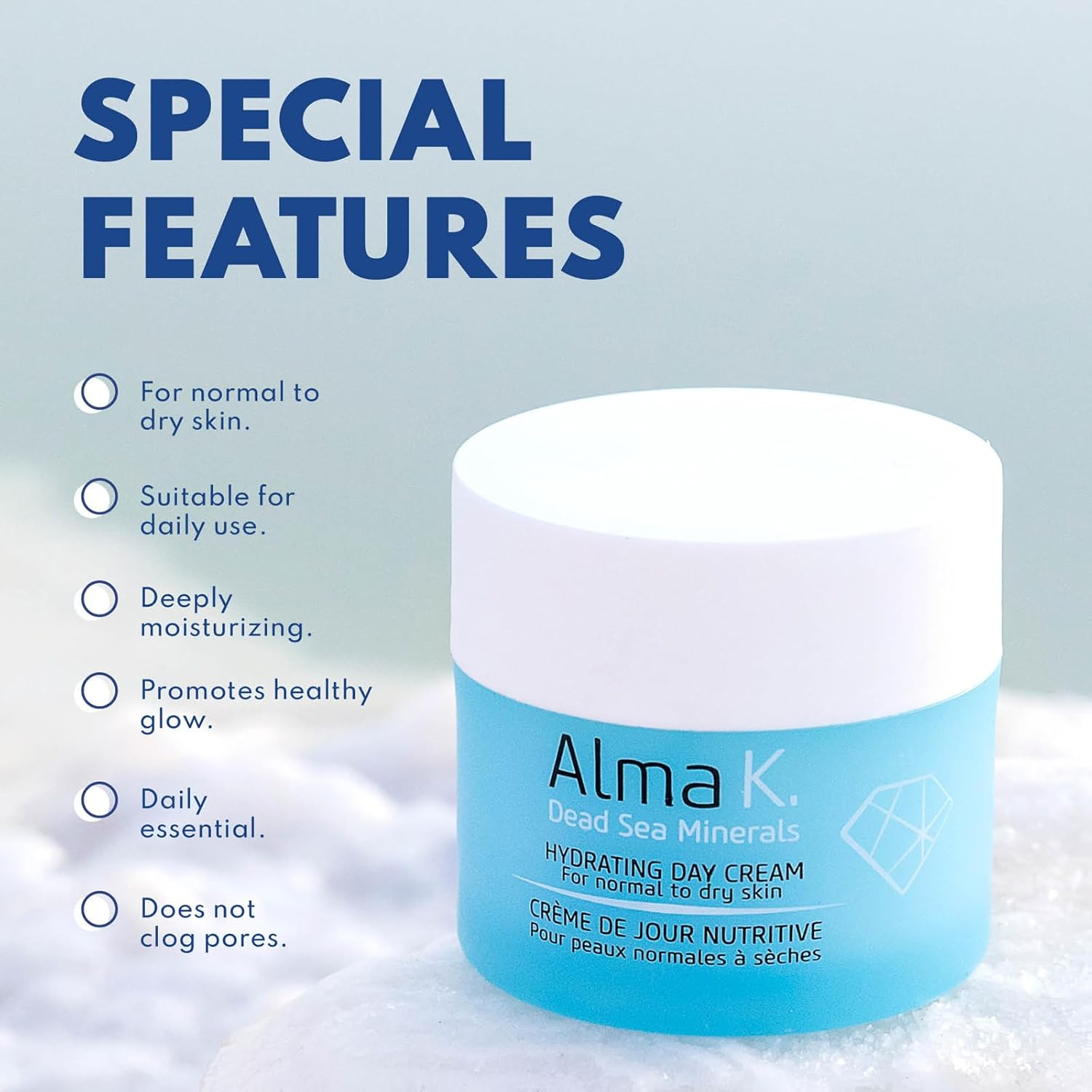 Alma K Hydrating Day Cream - Day Face Cream for Normal to Dry Skin - Daily Face Moisturizer - Facial Moisturizer with Olive and Avocado Oils -50 Ml image number 4