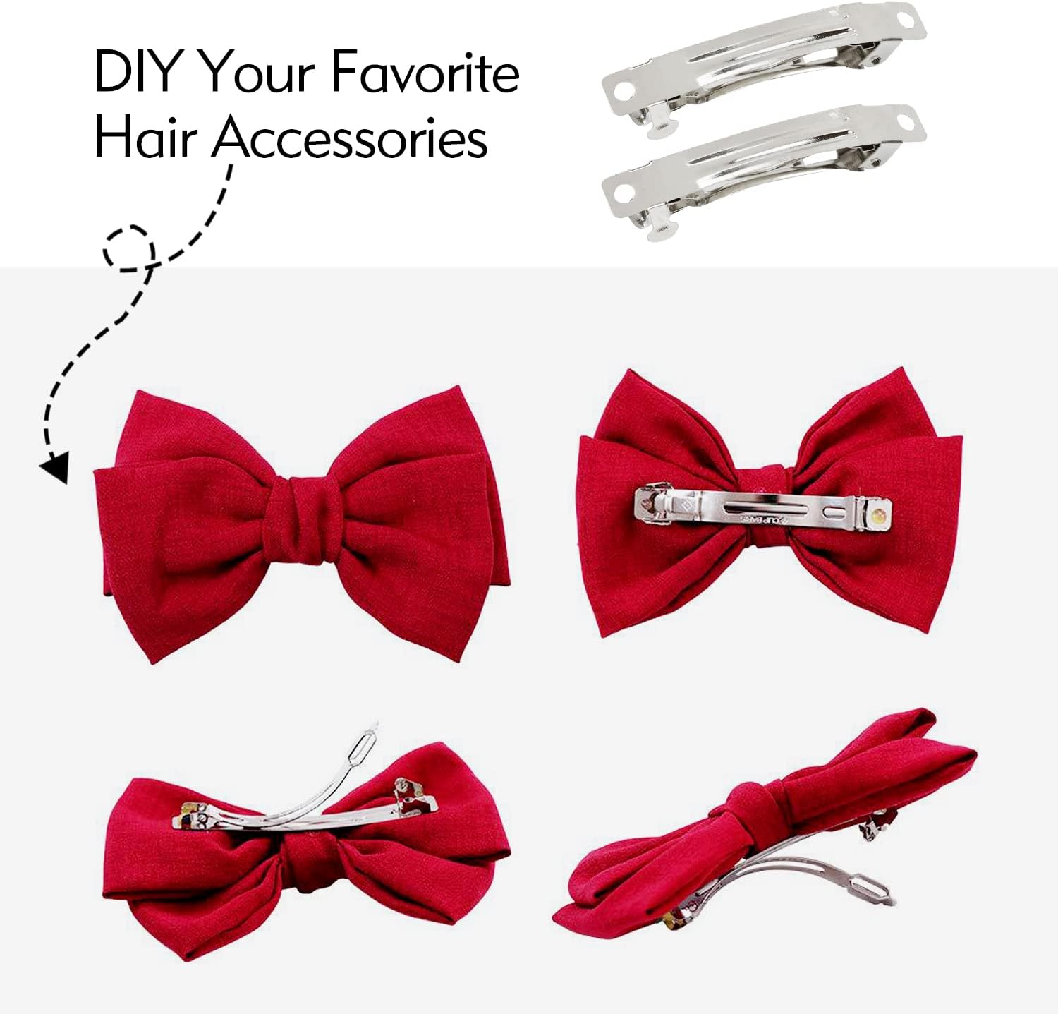 Cinaci 50 Pieces 5 Cm Blank Silver DIY Metal French Hair Clips Craft Snap Hair Clips Pins for Women Girls Hair Accessories