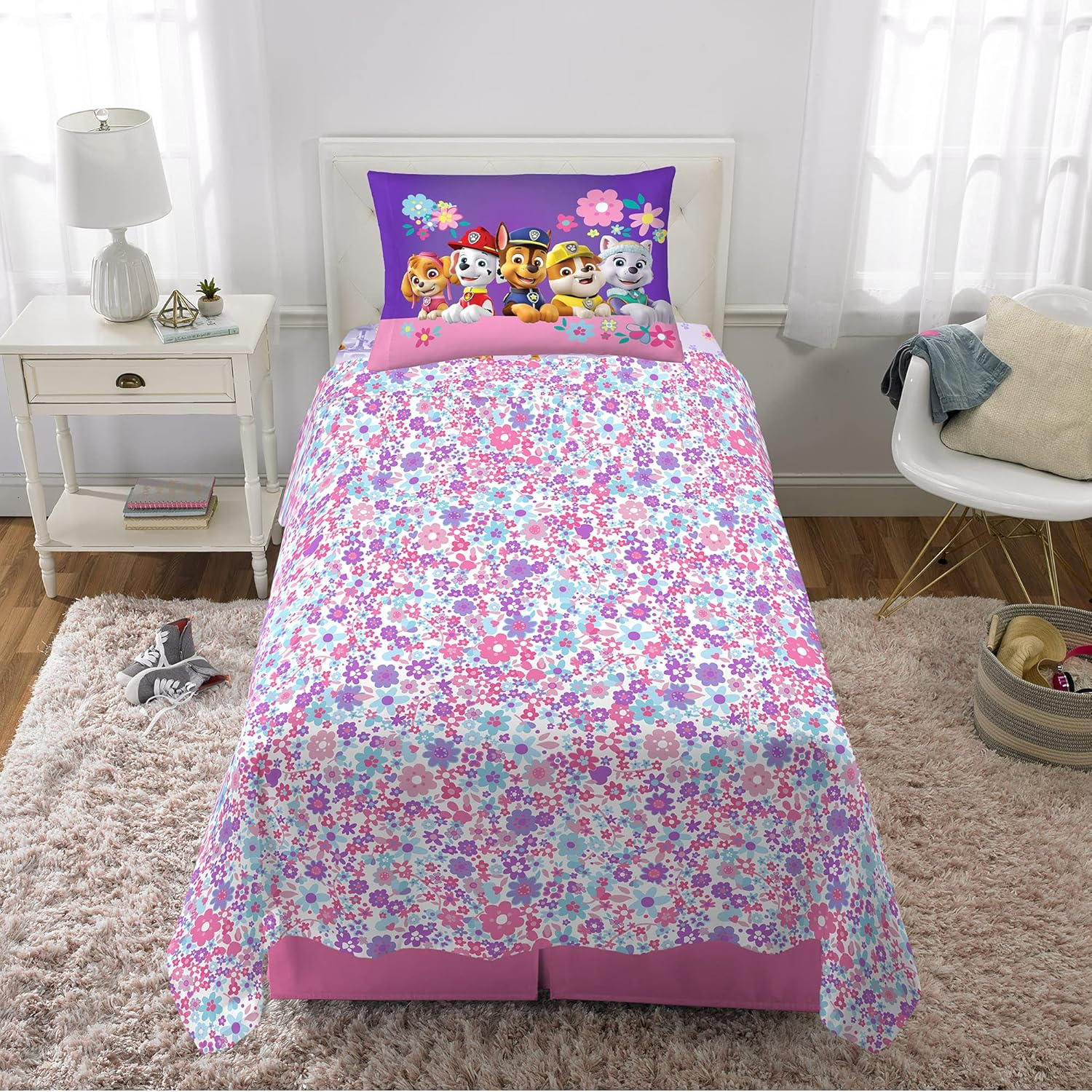 Franco Paw Patrol Girls Kids Bedding Super Soft Microfiber Sheet Set, Twin, (Official) Nickelodeon Product By image number 2