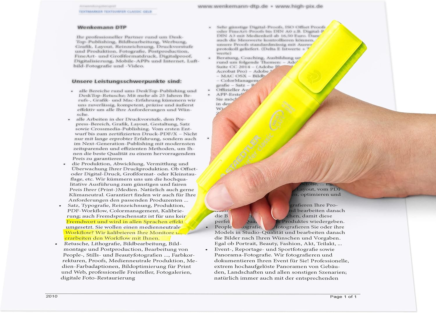 Staedtler Inkjet Safe Highlighter Textsurfer Classic, Assorted, Wallet of 6, (364 P WP6) image number 2