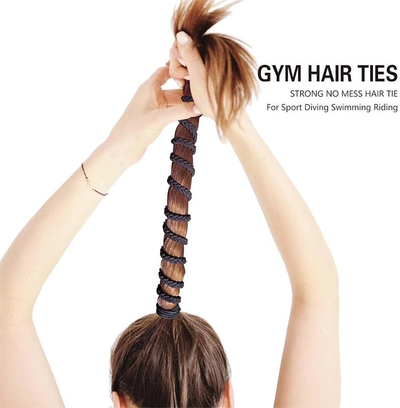 3 Packs 25" Rip Hair Ties,Elastic Hair Tie No Damage Strong Tangle Free Braided Pony Tails Hair Ties Pony Tail Wrap for Long Hair for Gym, Swimming (Coffee, Beige,Black, 25") image number 3