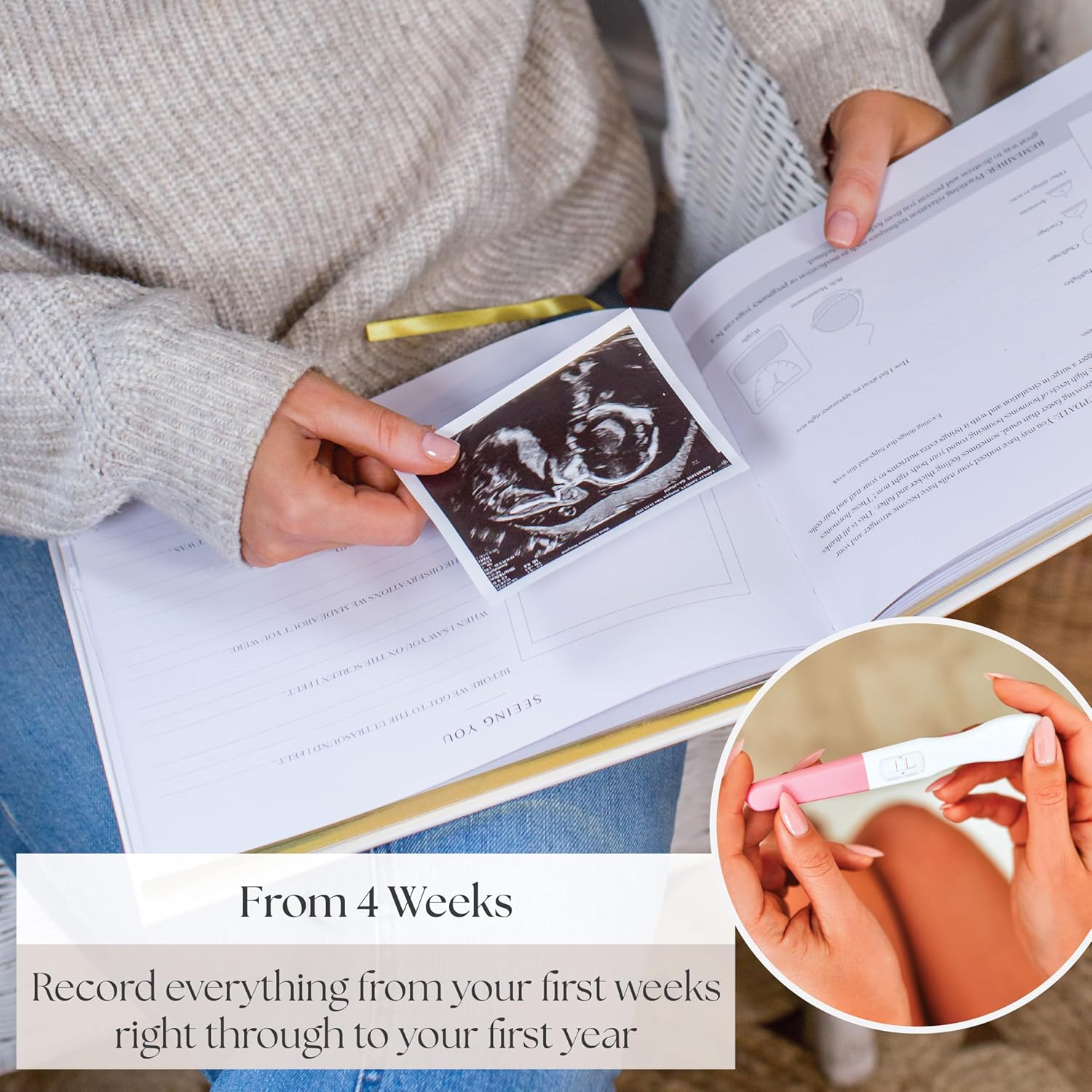 Pregnancy Journal & Memory Book - Great First Time Mom & Baby Gift - Keepsake Pregnancy Book & Journals - 40 Weekly Calendars Milestone Journey - for Ultrasound Photos & Tracking - Forest image number 6