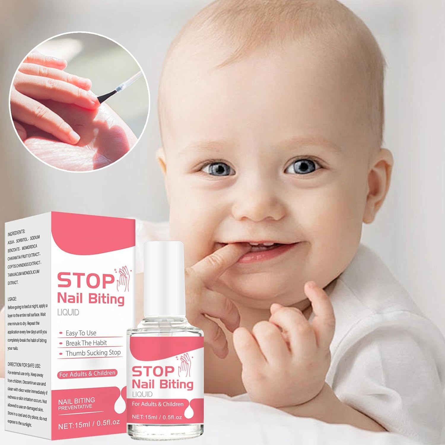 Nail Biting Prevention for Kids, 15Ml Nail Bite Stopper, Thumb Sucking Prevent for Kids Stop Sucking and Biting Nails, Safe & Effective Bitter Taste, Easy Application