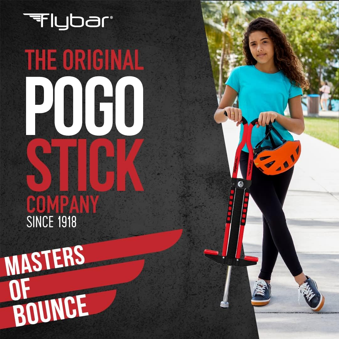 Flybar Master Pogo Stick for Kids Ages 9+, 80&ndash;160 Lbs &ndash; Easy Grip Handles &ndash; Active Exercise Toy for Tweens & Teens &ndash; Outdoor Toy with Non-Slip Foot Pegs for Boys and Girls &ndash; No Assembly Needed