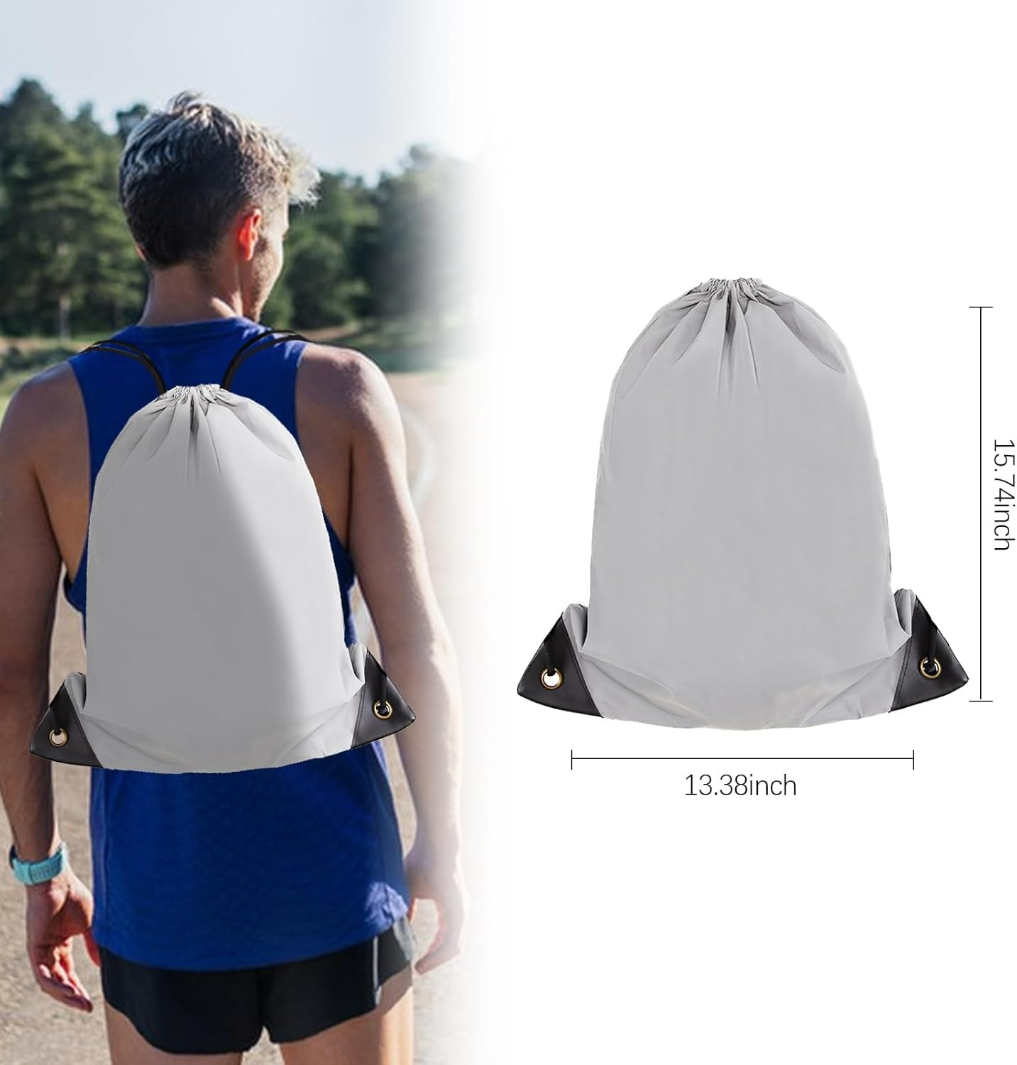 JDFHFGB Drawstring Backpack Gym Bag - Water Resistant Sports Sack with Reflector, Lightweight Polyester Fabric String Bag for Women/Men, Basketball Fitness Swimming Travel image number 1