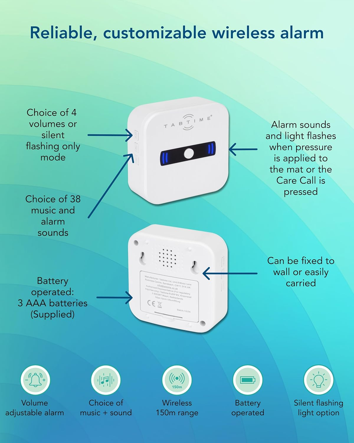 Pressure Mat Alarm and Care Call, Floor Sensor Mat, Pressure Sensor, Bed Alarm for Elderly, Simply Safe System image number 4