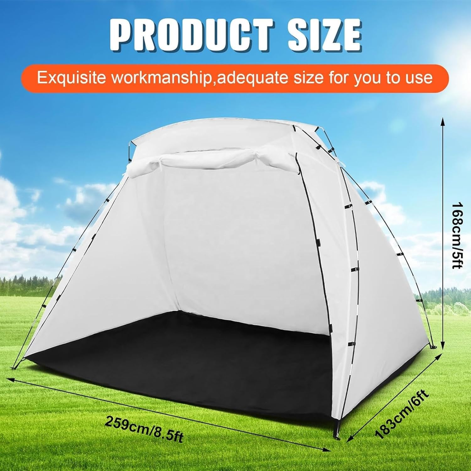 Portable Paint Booth Tents, Spray Paint Tent with Built in Floor Mesh Screen for Furniture DIY Hobby Tool Spray Paint Shelters, Wind Proof Large Capacity Hook Spray Paint Shelter